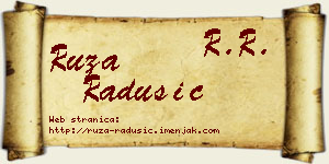 Ruža Radušić vizit kartica